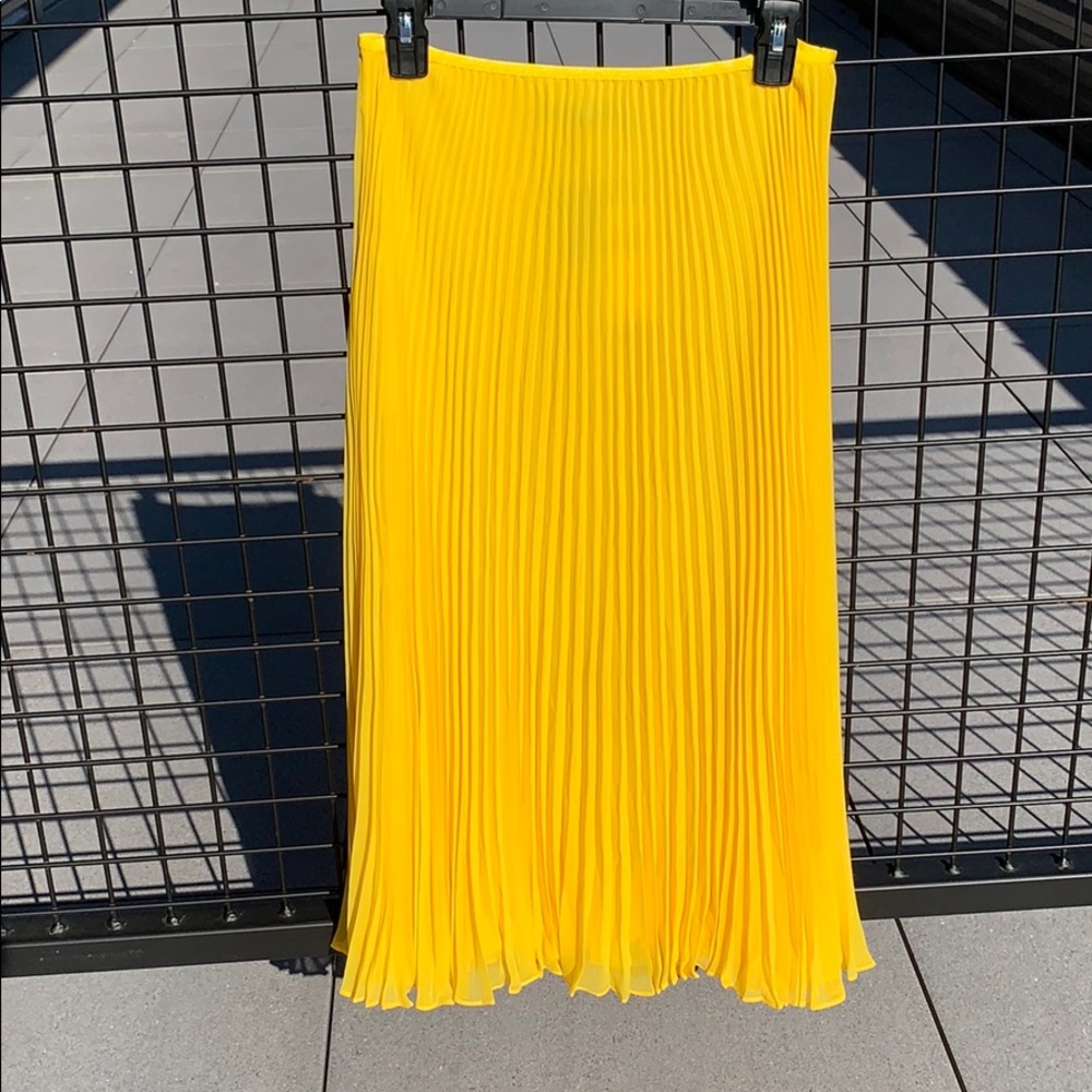 Ralph Lauren Yellow Pleated Maxi-Skirt